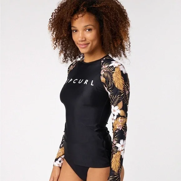 ☀️RIP CURL☀️ PLAYABELLA RELAXED LONG SLEEVE RASH GUARD SUN SHIRT - Picture 6 of 14